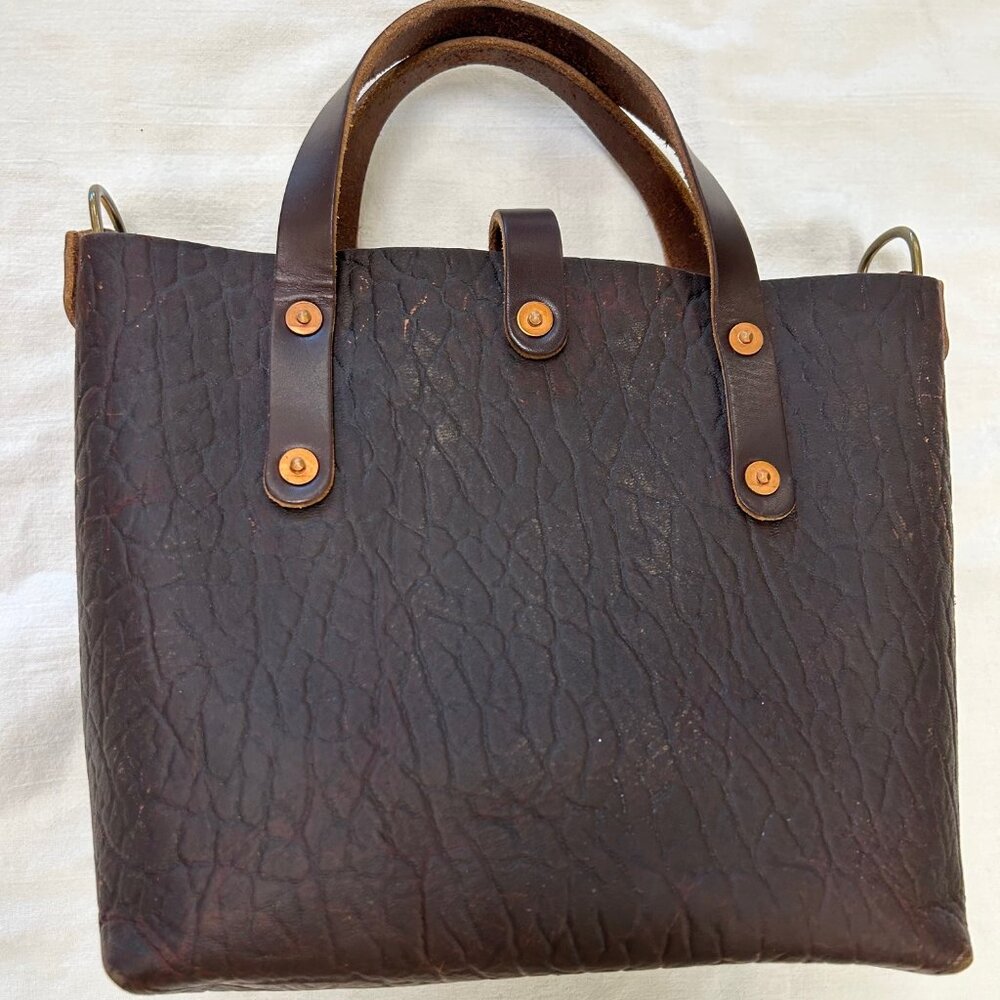 GO FORTH GOODS Avery Mini Tote – Cherry Bison Leather - Picture 2 of 16
